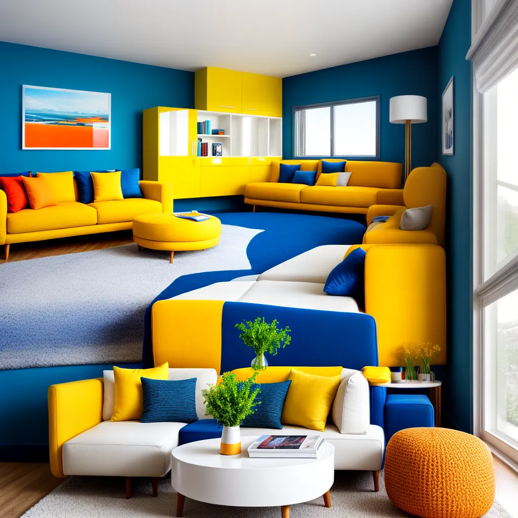 sala azul vibrante sofa branco sala azul vibrante sofa branco