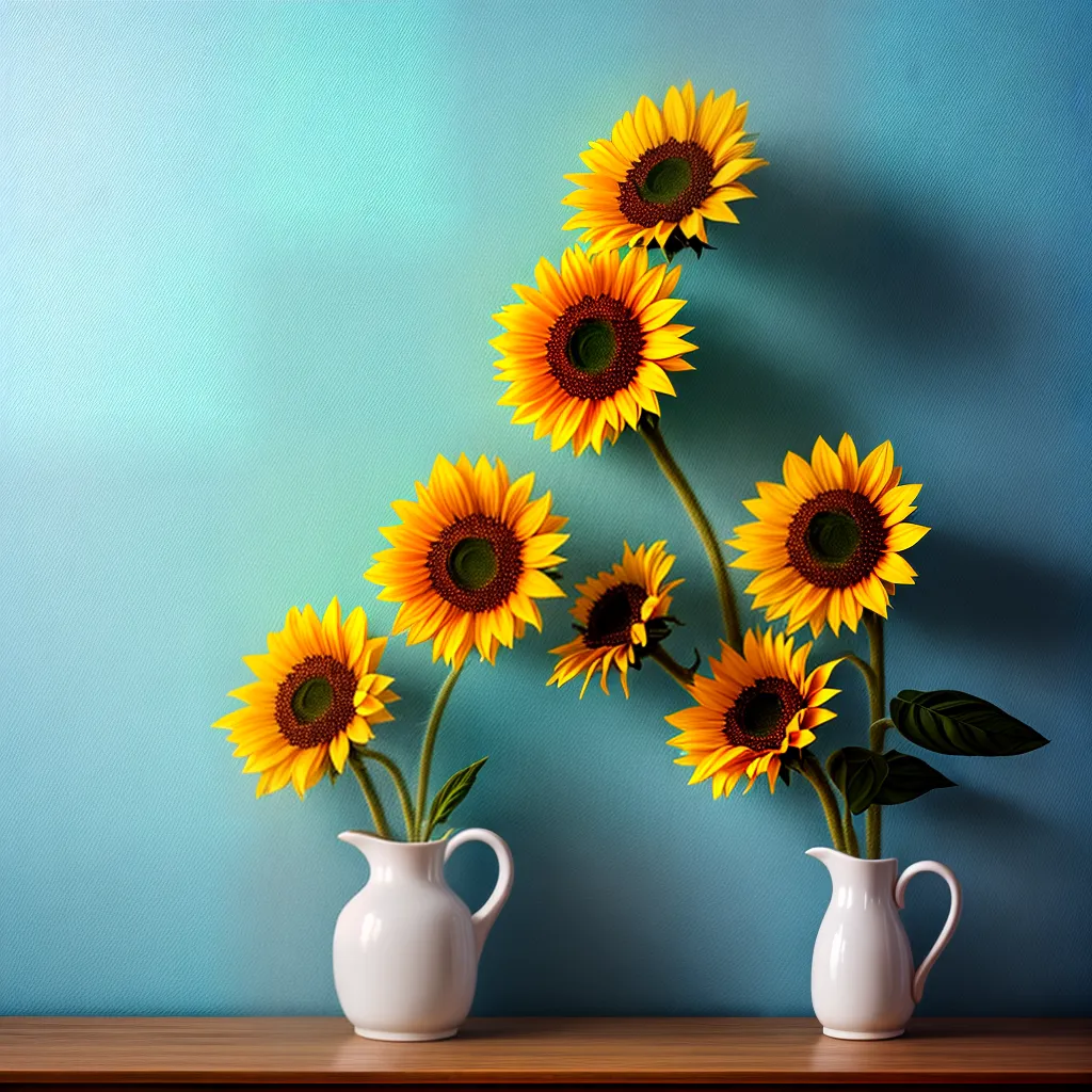 girassol amarelo parede azul pastel girassol amarelo parede azul pastel