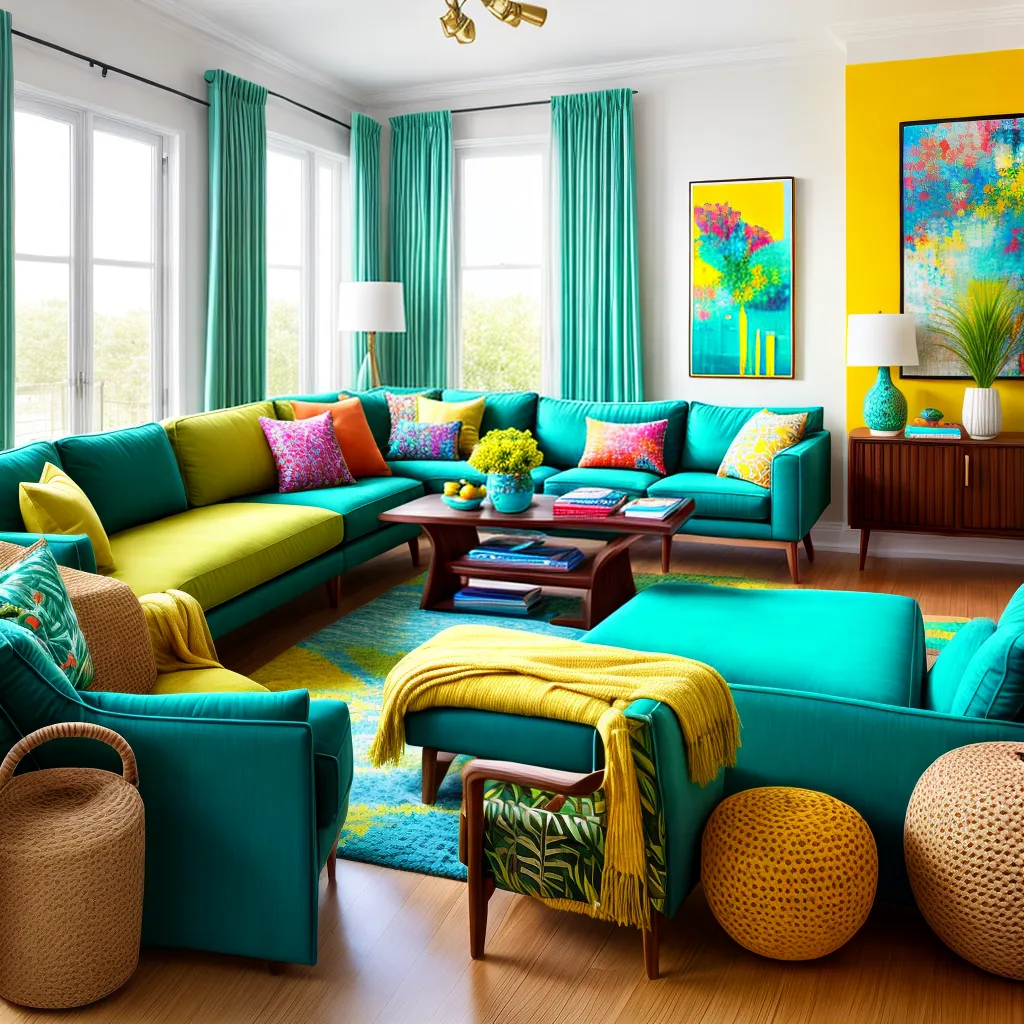 sala decorada tropical vibrante 1
