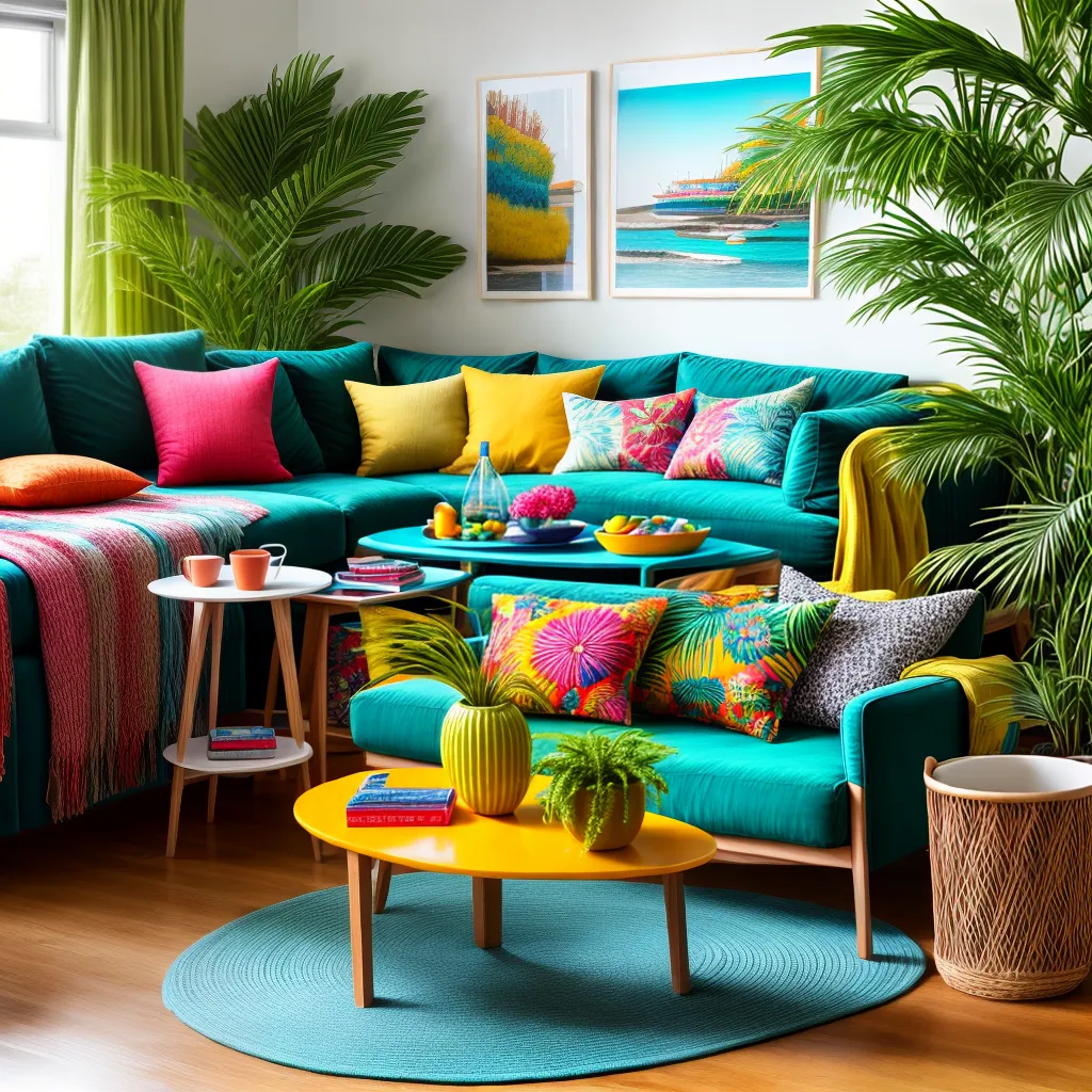 sala vibrante tropical cores plantas