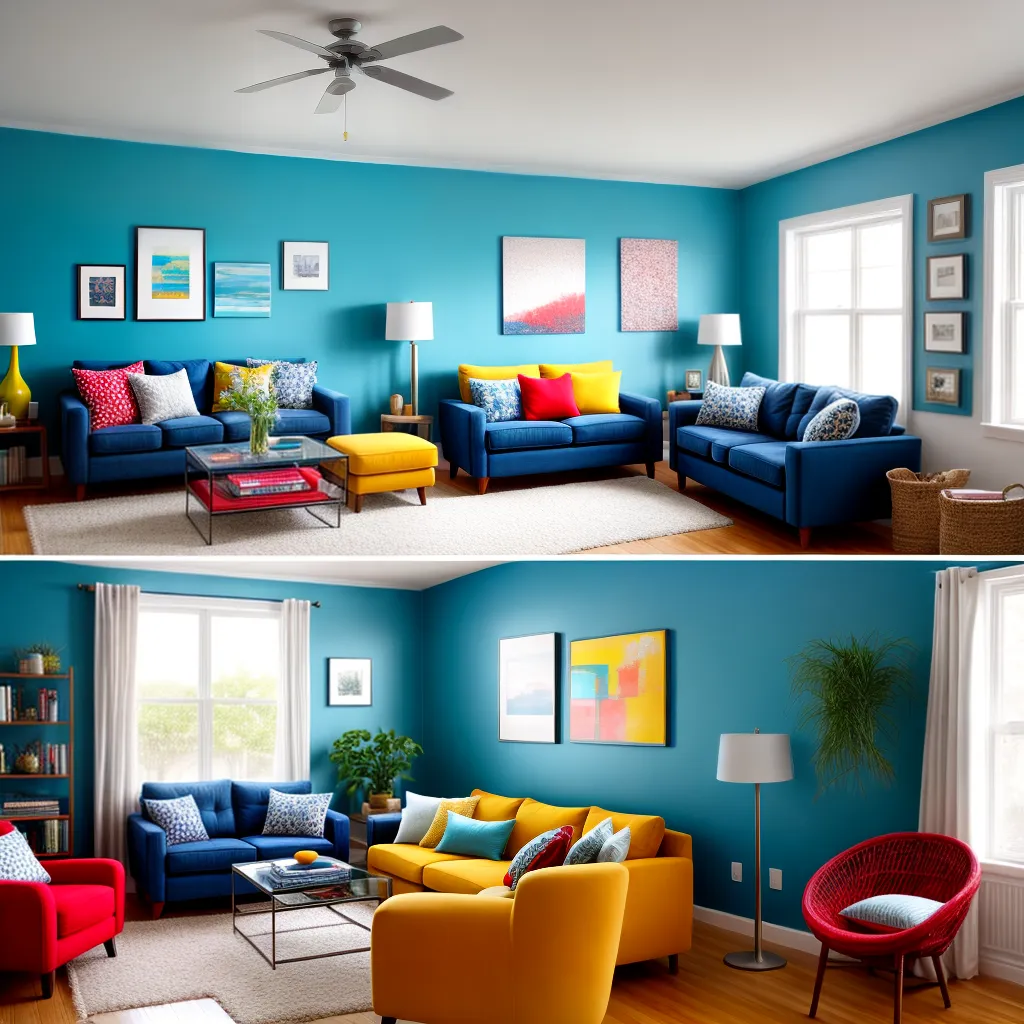 sala cores vibrantes azul amarelo vermelho sala cores vibrantes azul amarelo vermelho