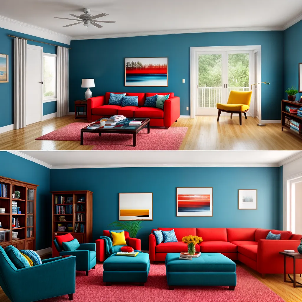 sala cores vibrantes arte