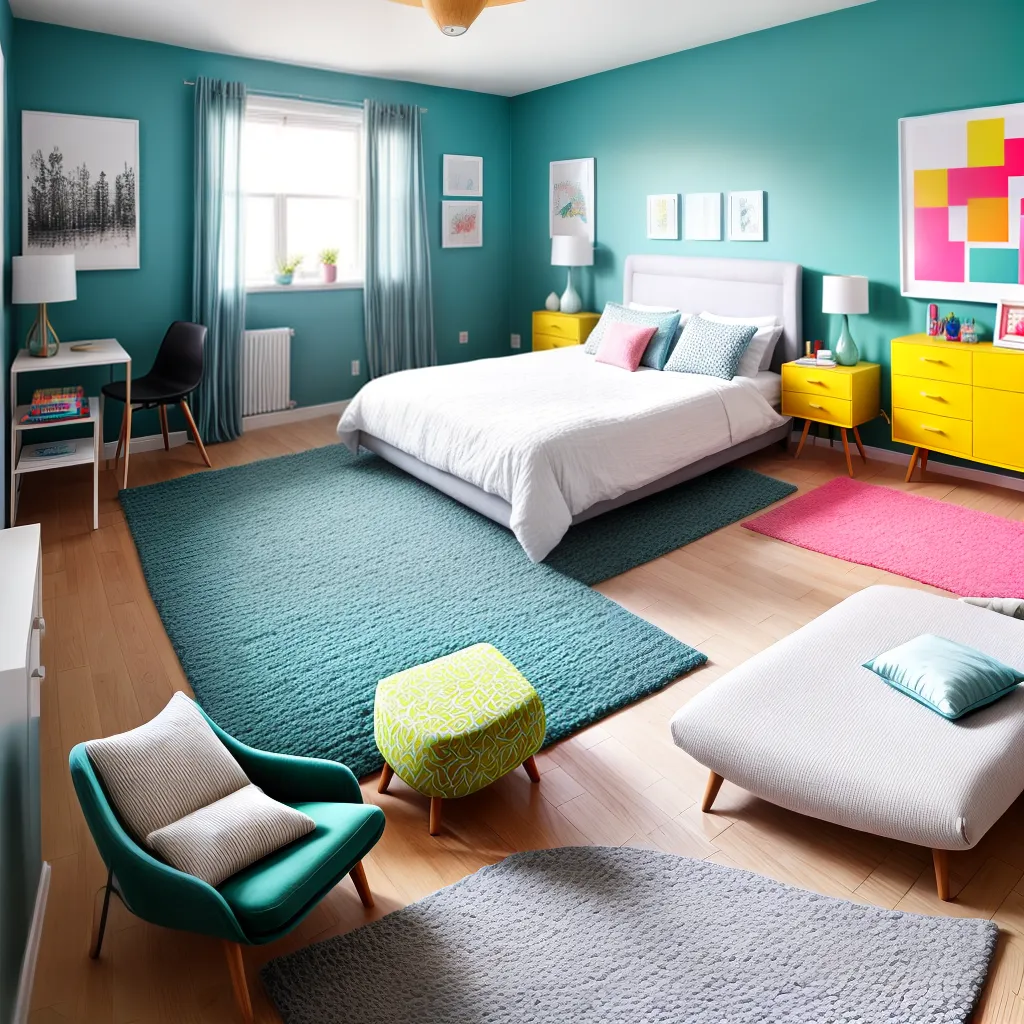 quarto adolescente moderno vibrante