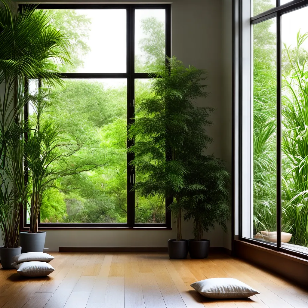 sala meditacao minimalista jardim sereno