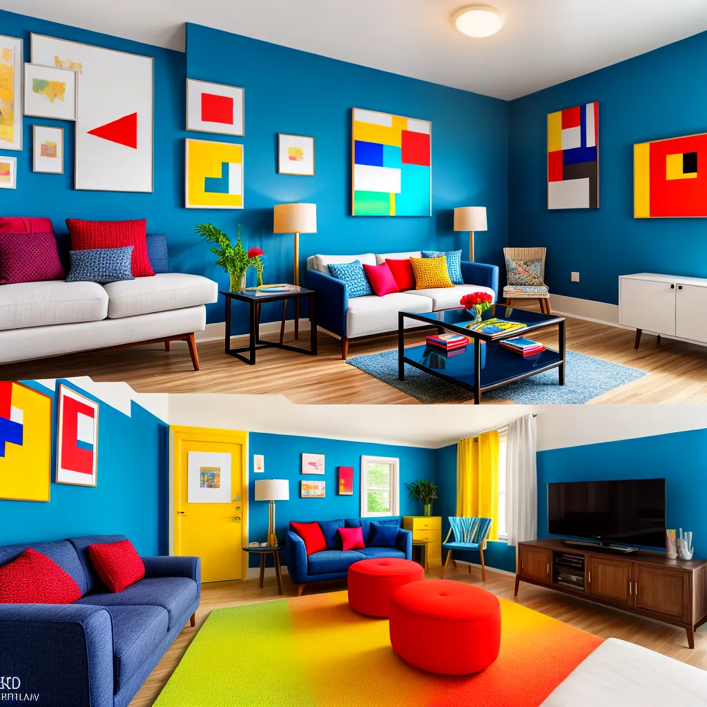 sala arte vibrante paleta cores