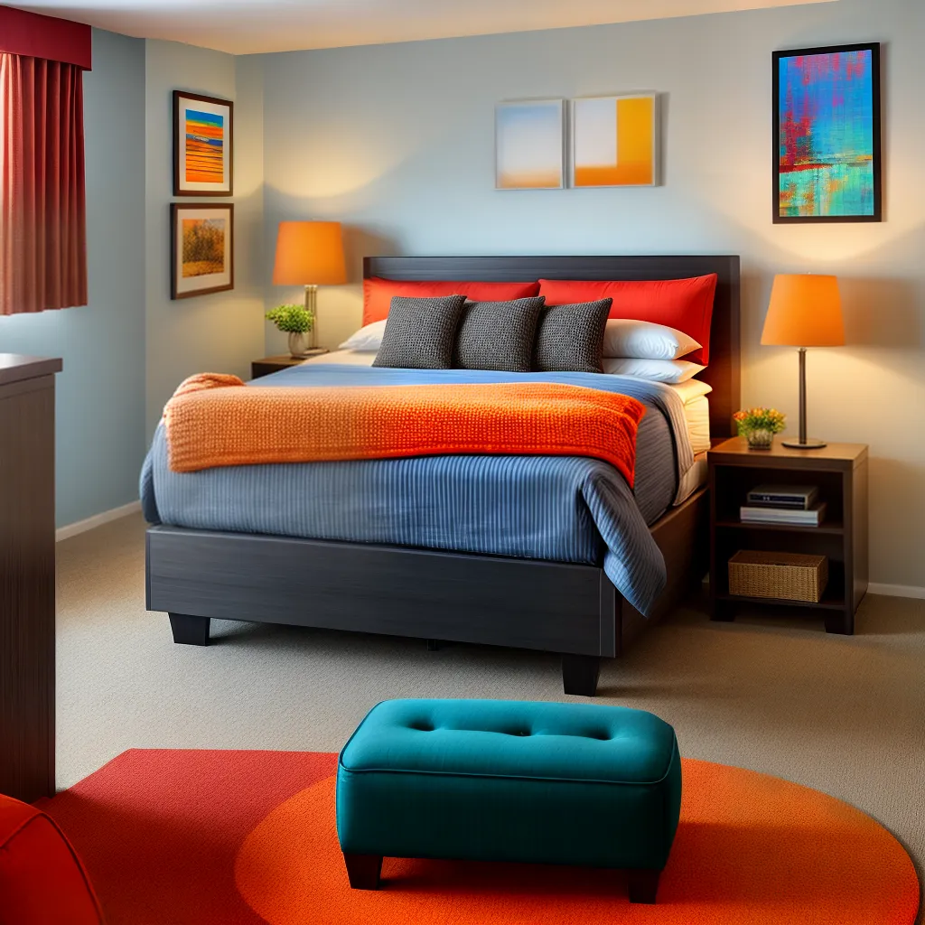 quarto hotel acolhedor cores vibrantes quarto hotel acolhedor cores vibrantes