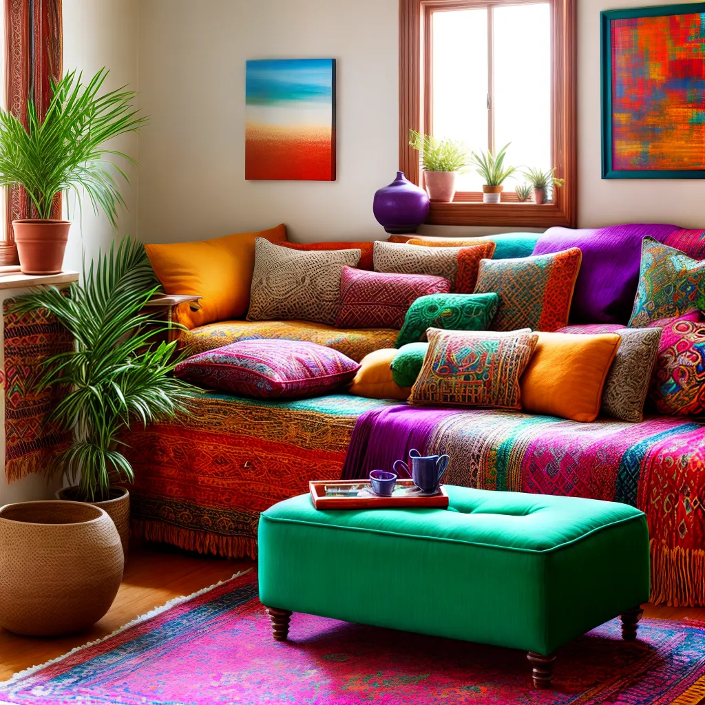 sala boho vibrante cores sala boho vibrante cores