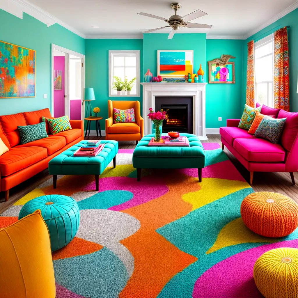 sala boho chic vibrante
