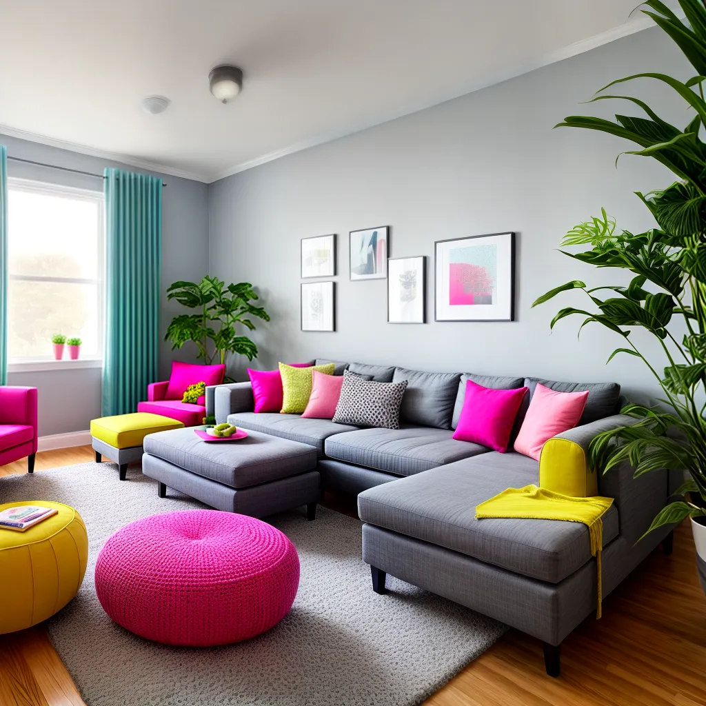 sala colorida decoracao plantas