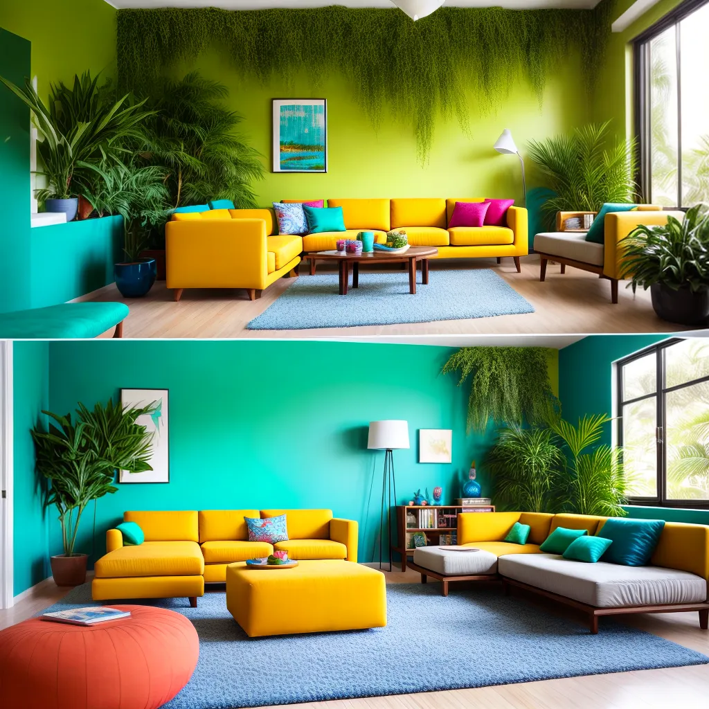 sala tropical colorida plantas sala tropical colorida plantas