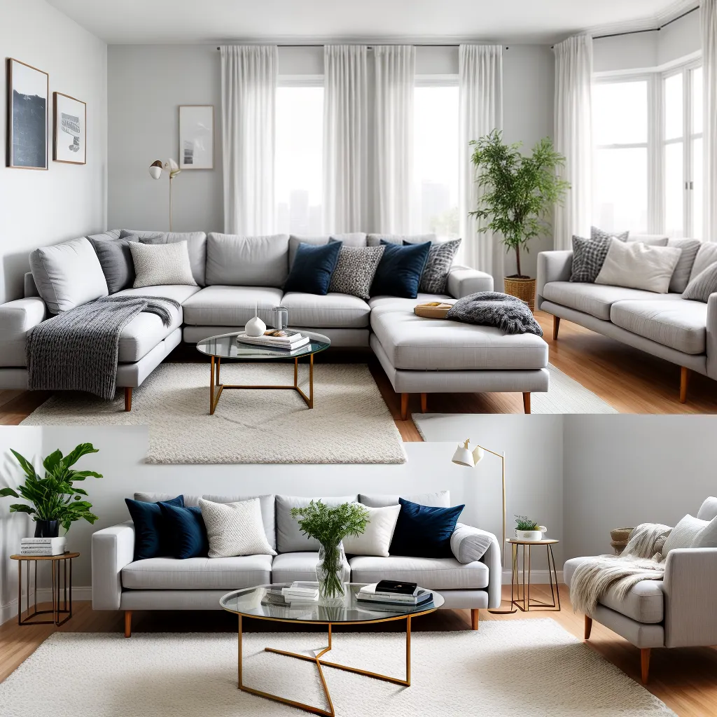 sala minimalista sofa branco neutro