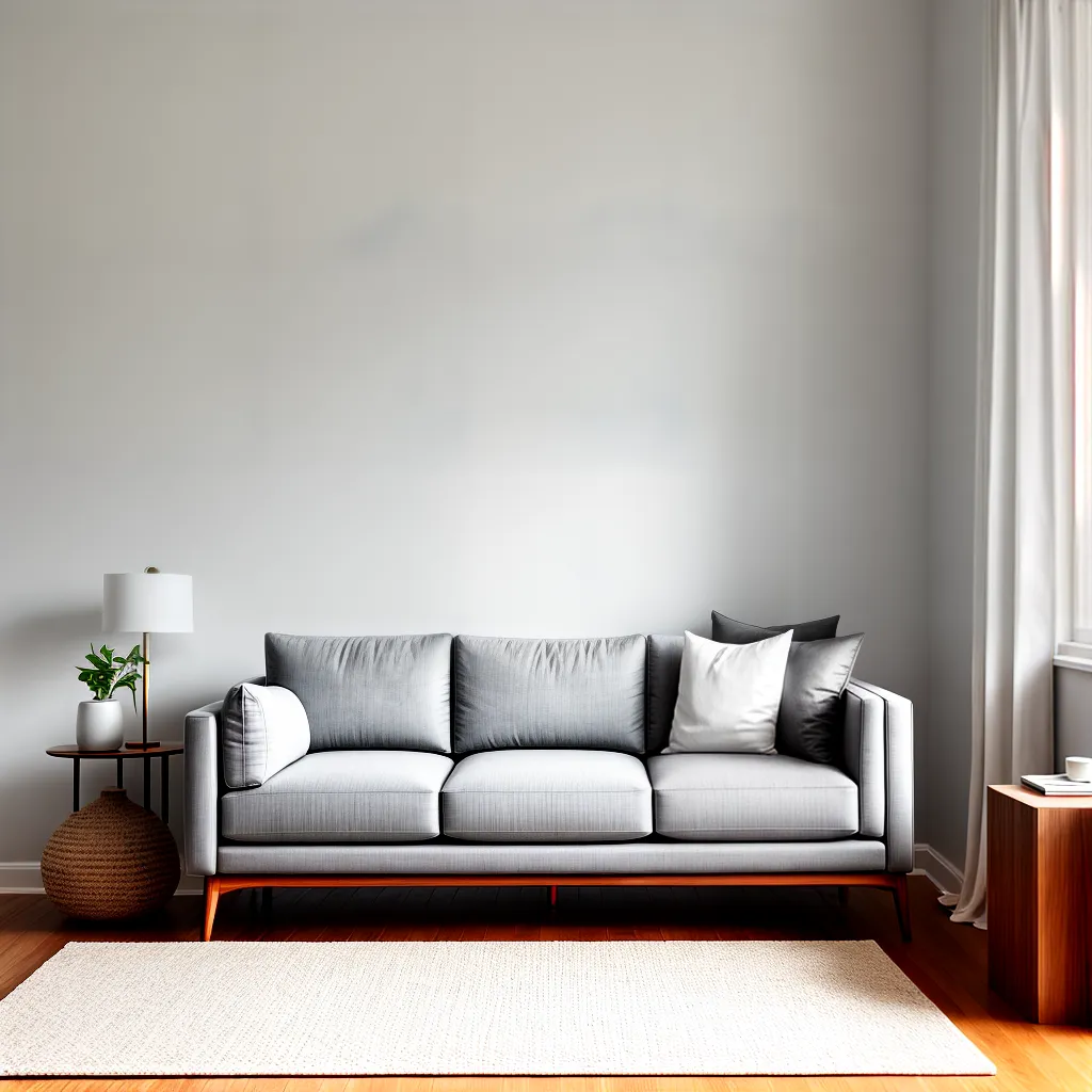 sala minimalista sofa branco madeira