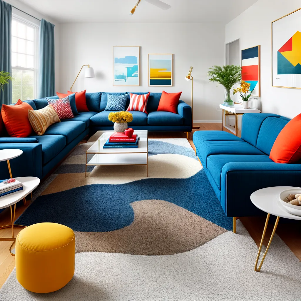 sala urbana sofa azul moderno