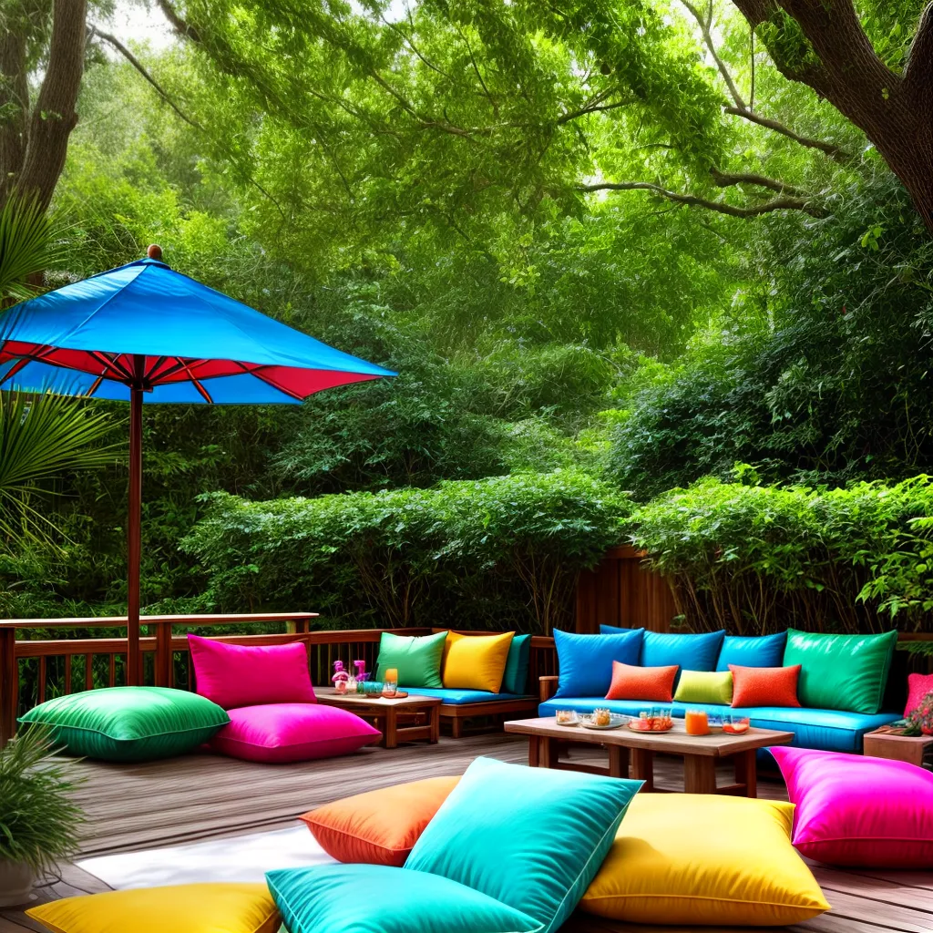 area lounge ao ar livre acolhedora