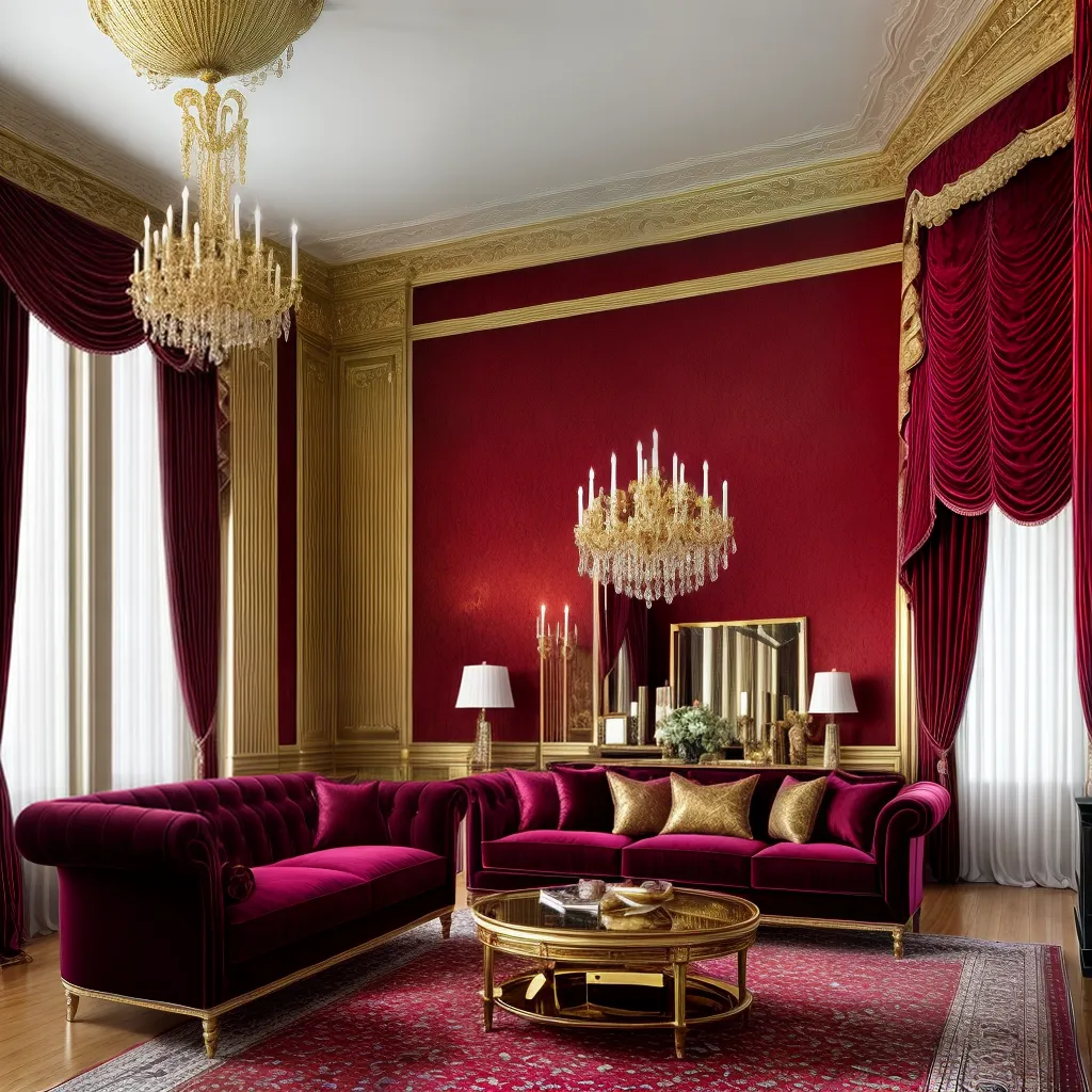 sala luxuosa veludo ouro sofa