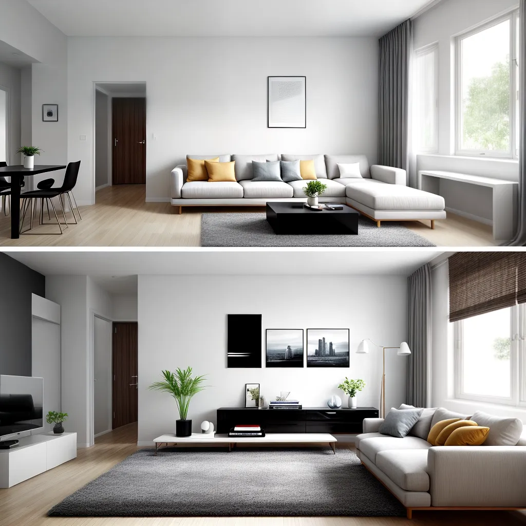sala minimalista neutra sofisticada