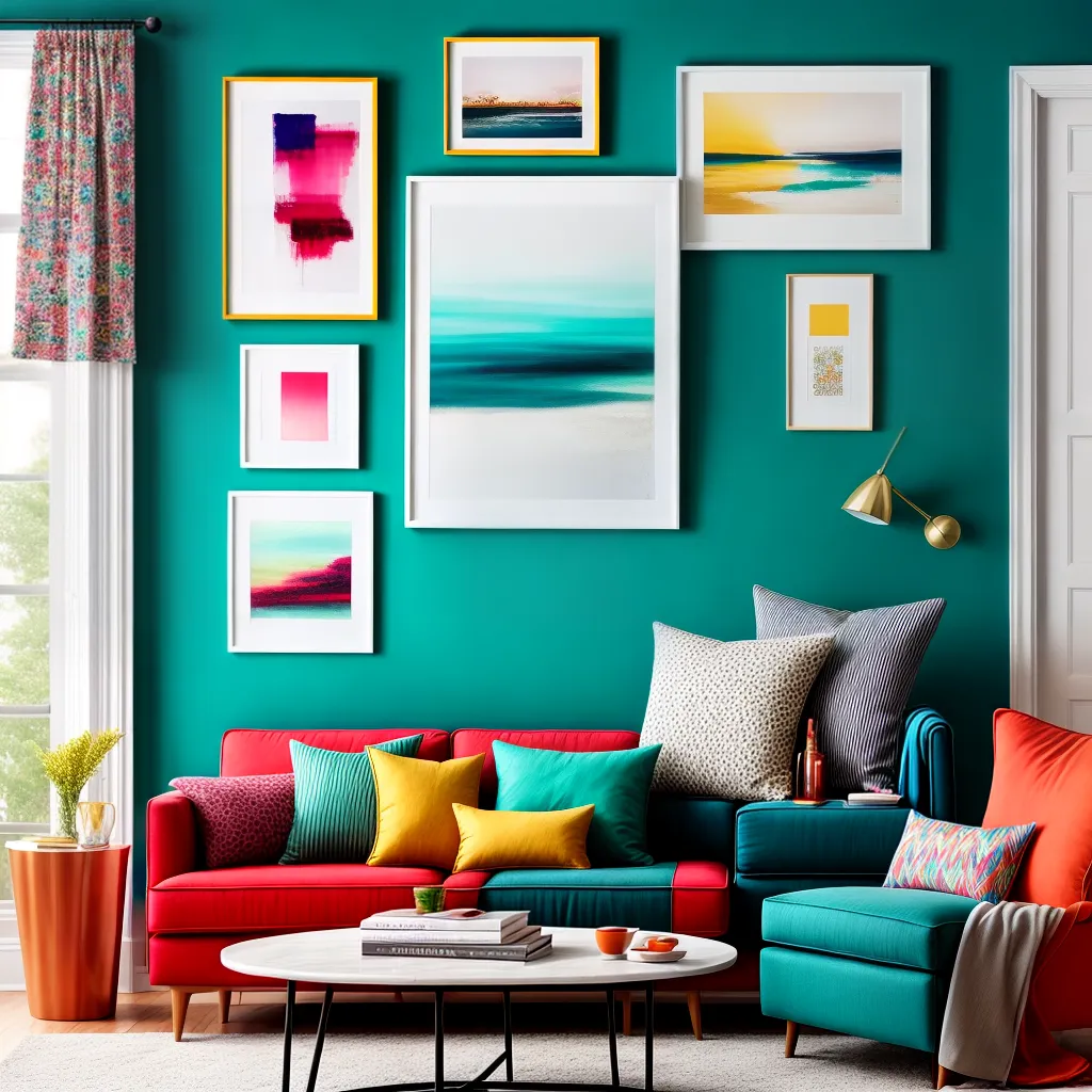 sala colorida sofa teal arte sala colorida sofa teal arte