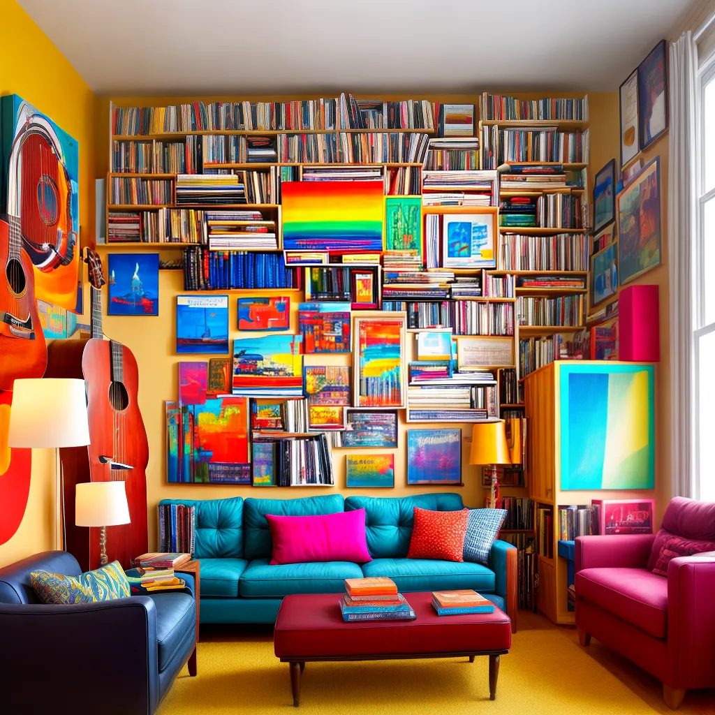 sala vibrante decoracao musical