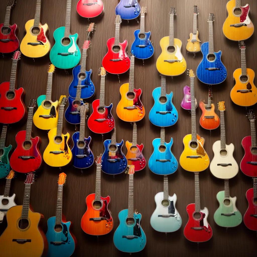 parede instrumentos musicais coloridos