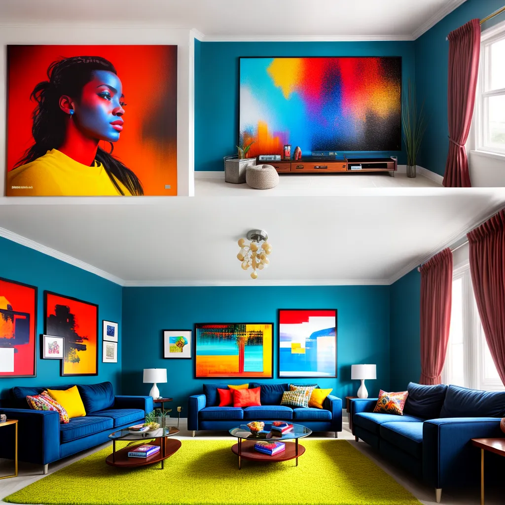 sala colorida decoracao cinema
