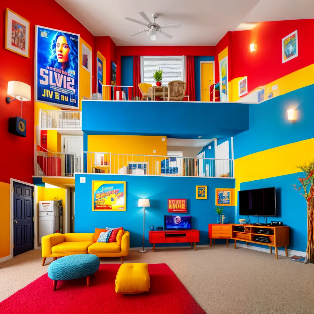 sala vibrante decoracao cinema