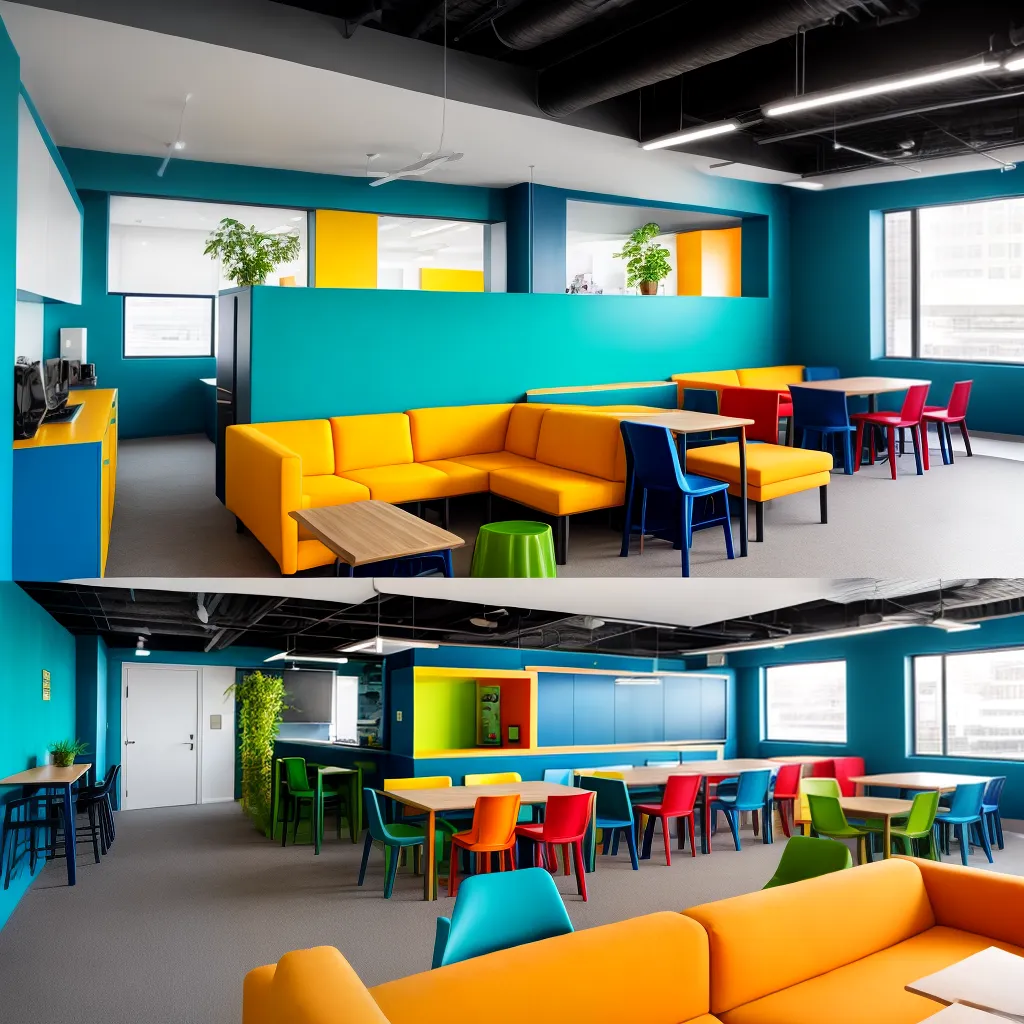 coworking espaco colorido vibrante coworking espaco colorido vibrante
