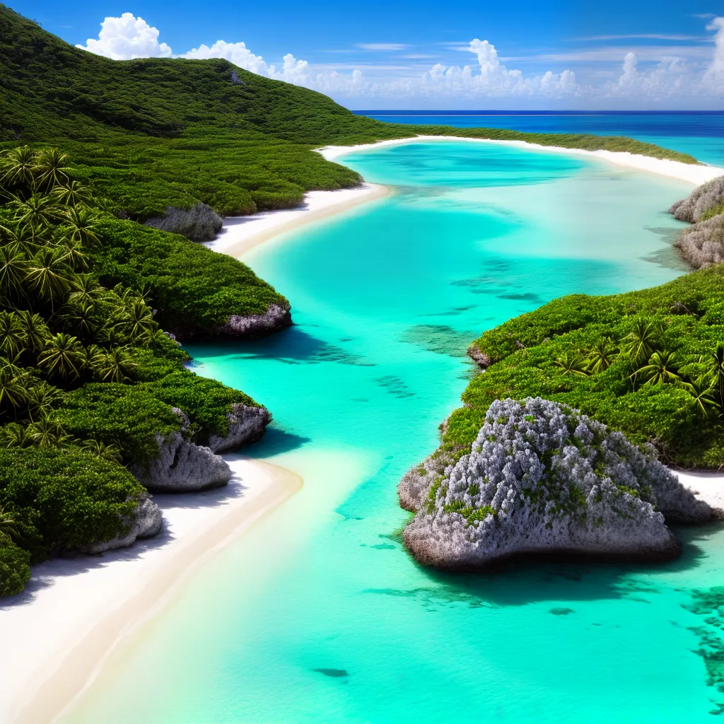 praia areia branca palmeiras aguas turquesa 2