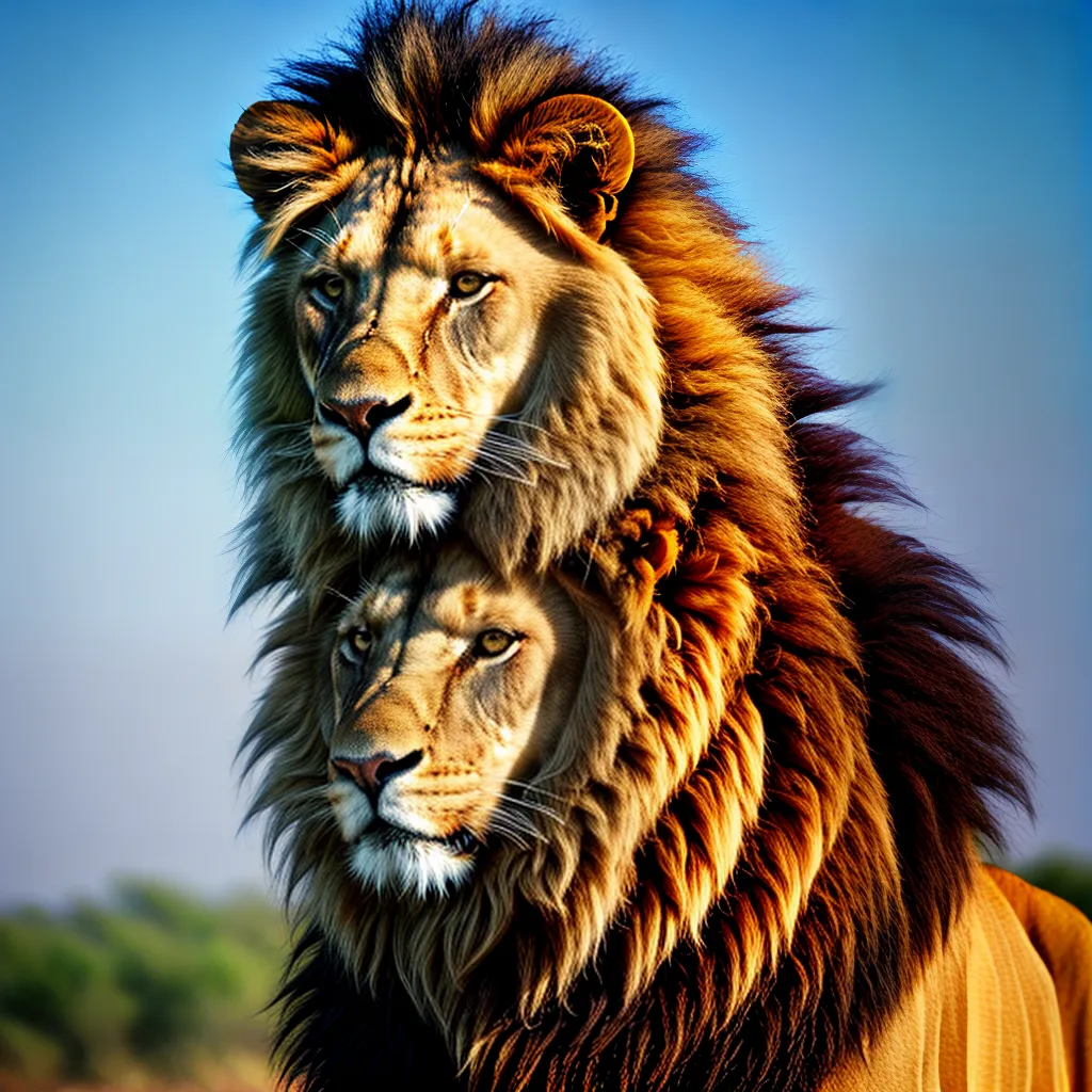 leao majestoso savana africana