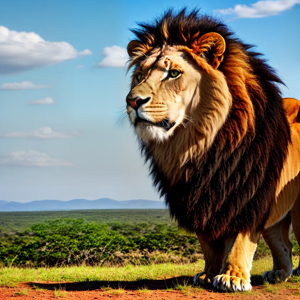 leao majestoso papel de parede savana