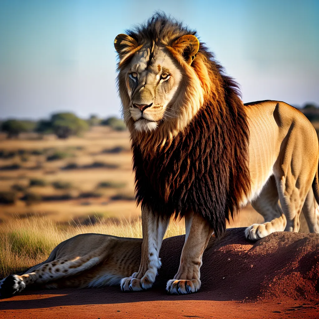 leao majestoso savana africana papel de parede
