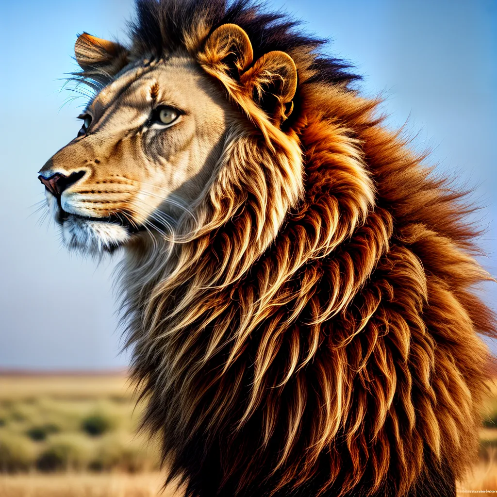 leao savana dourada poder