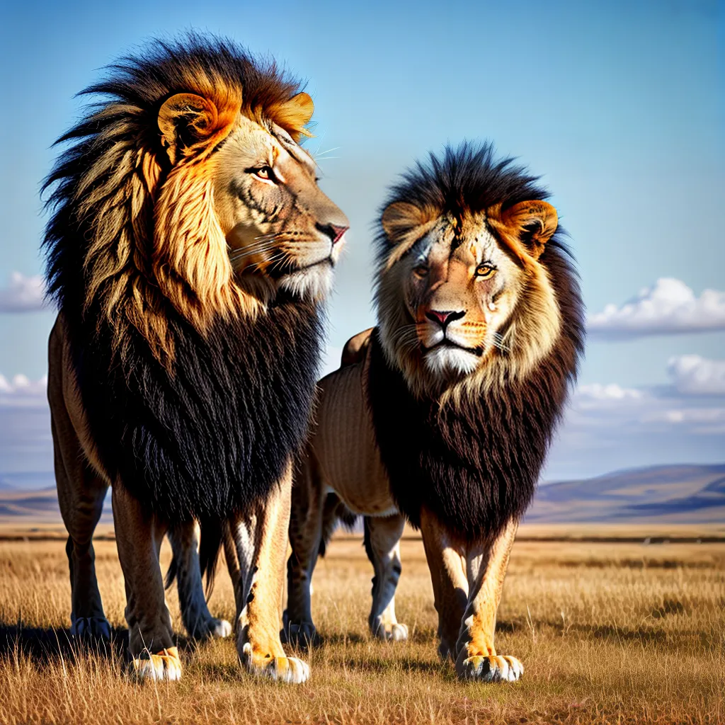 leao savana majestoso poderoso
