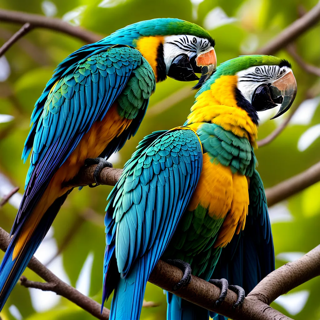 papagaio azul amarelo folhagem verde papagaio azul amarelo folhagem verde