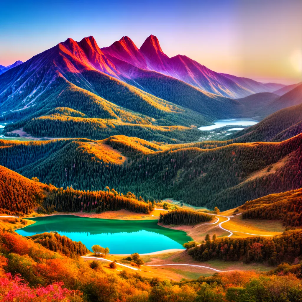 papel de parede por do sol montanhas 9