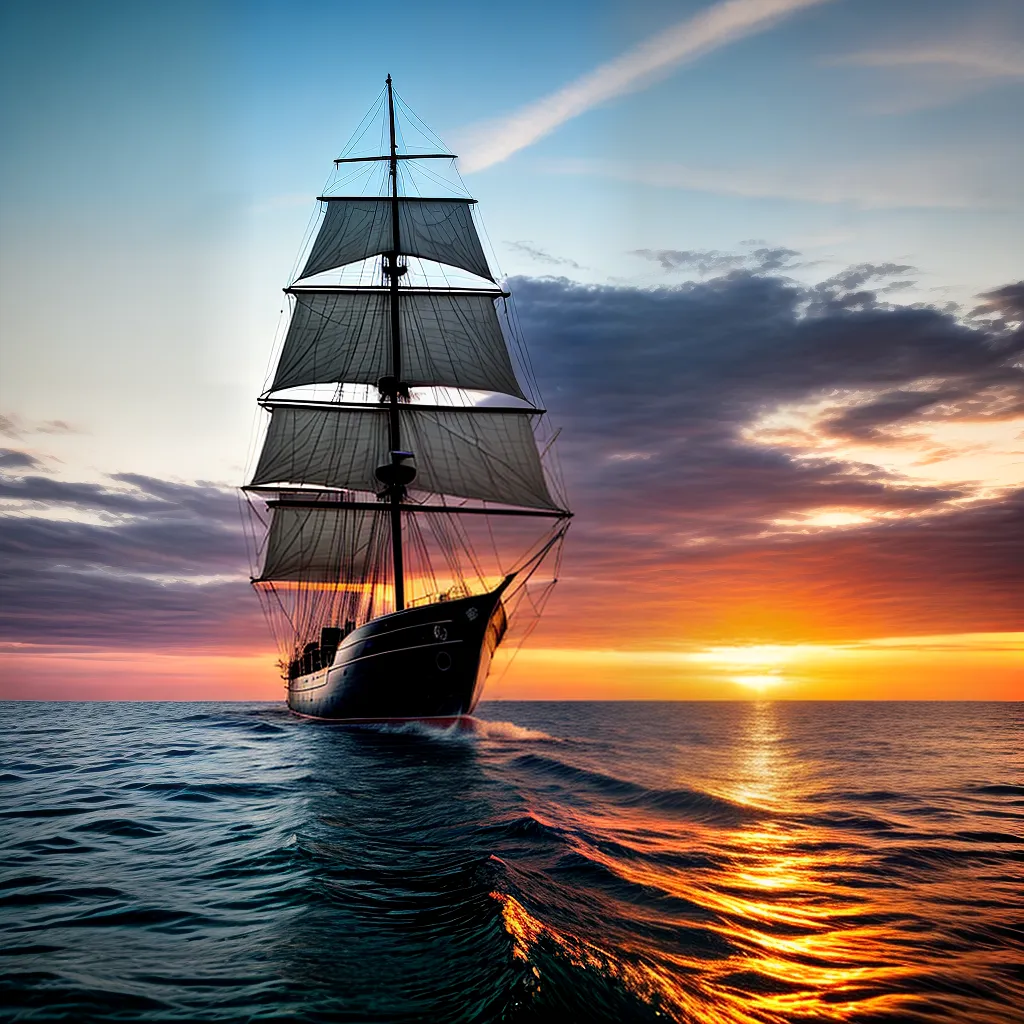 navio veleiro aventura por do sol navio veleiro aventura por do sol
