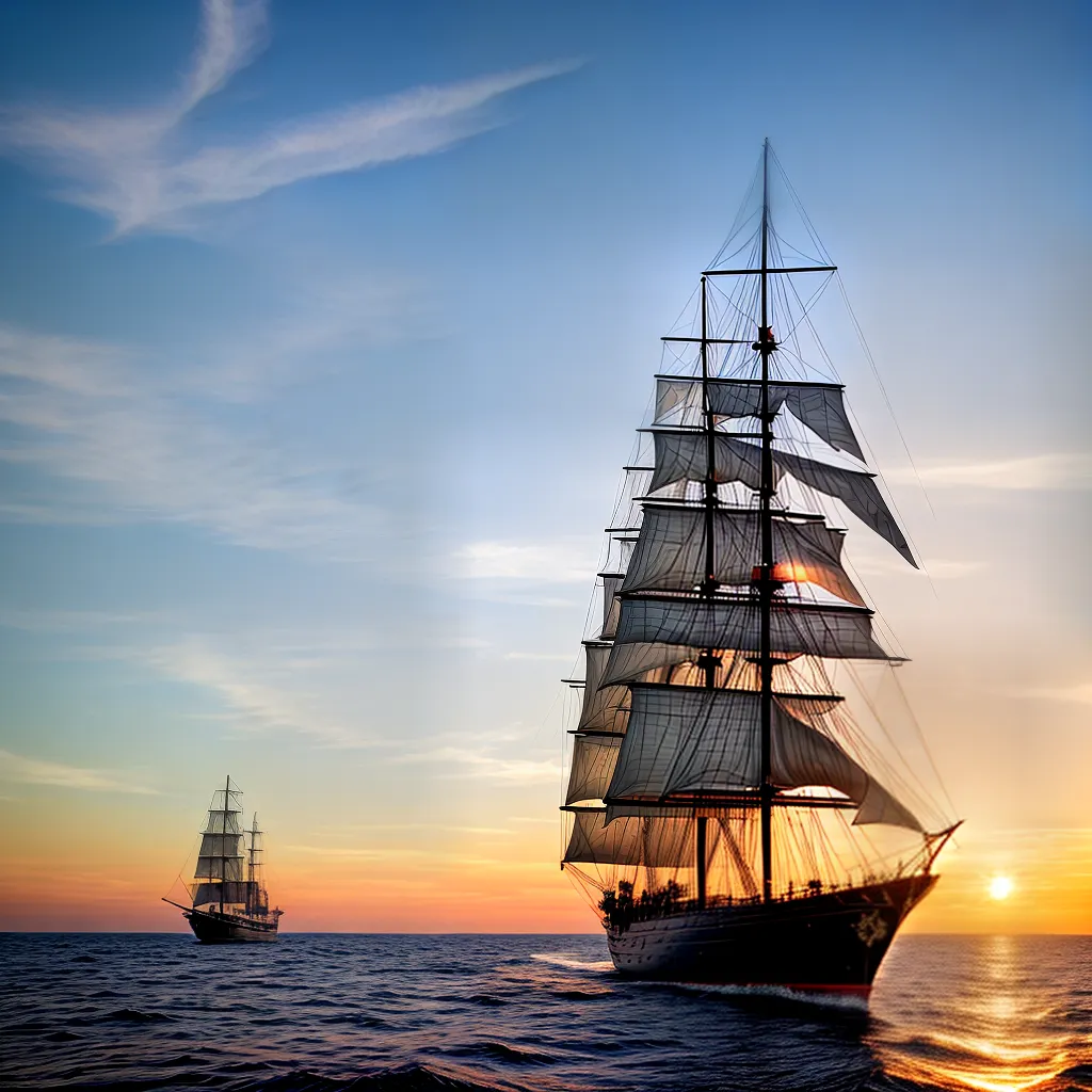 navio veleiro por do sol oceano ilhas navio veleiro por do sol oceano ilhas