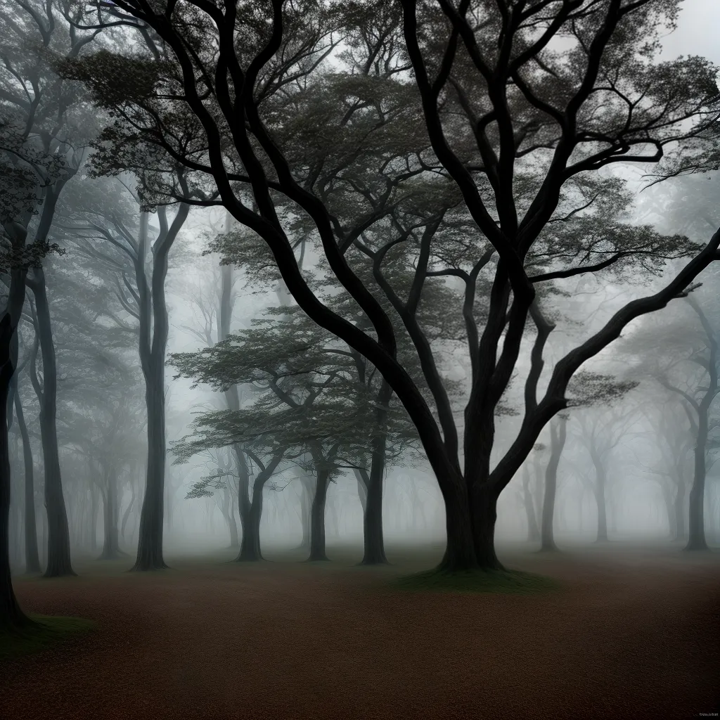 floresta misteriosa nevoeiro figura sombria floresta misteriosa nevoeiro figura sombria