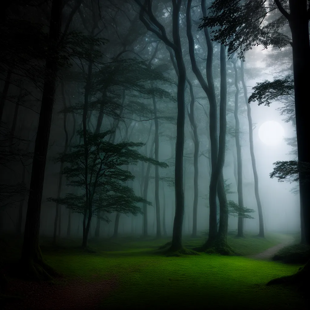 floresta misteriosa luar sombras floresta misteriosa luar sombras