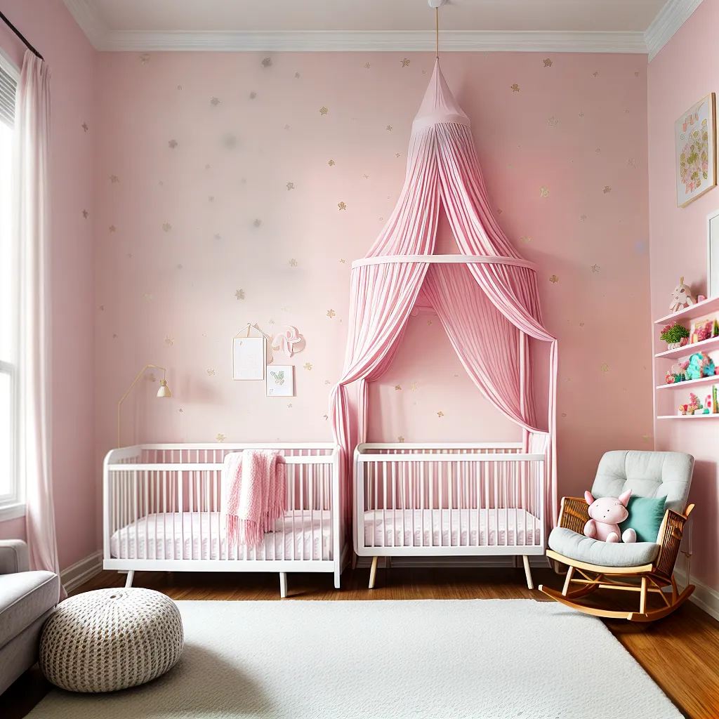 quarto bebe pastel fofo canopy
