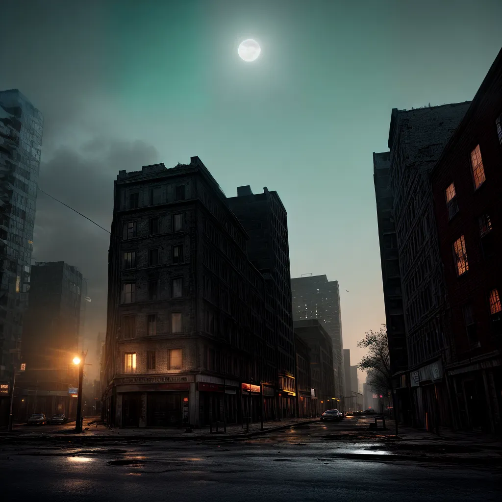 cidade abandonada lua cheia zumbis