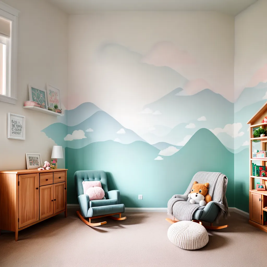 quarto bebe fofo animais nuvem