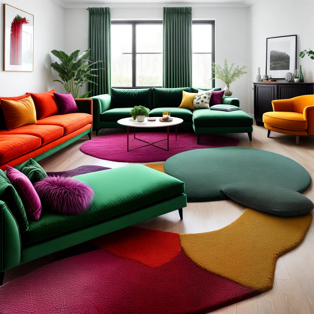 sala vibrante sofa verde veludo