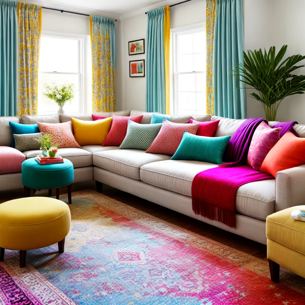 sala vibrante estampas cores