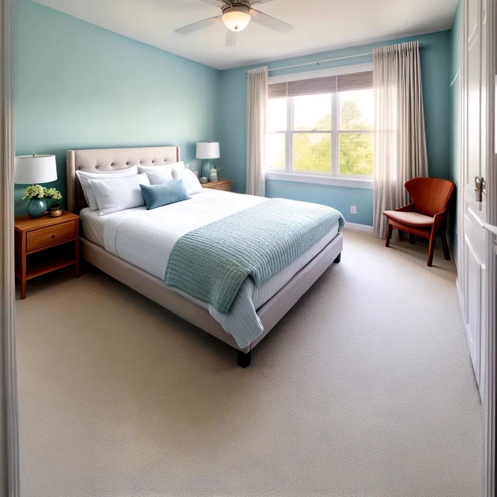 quarto sereno azul claro