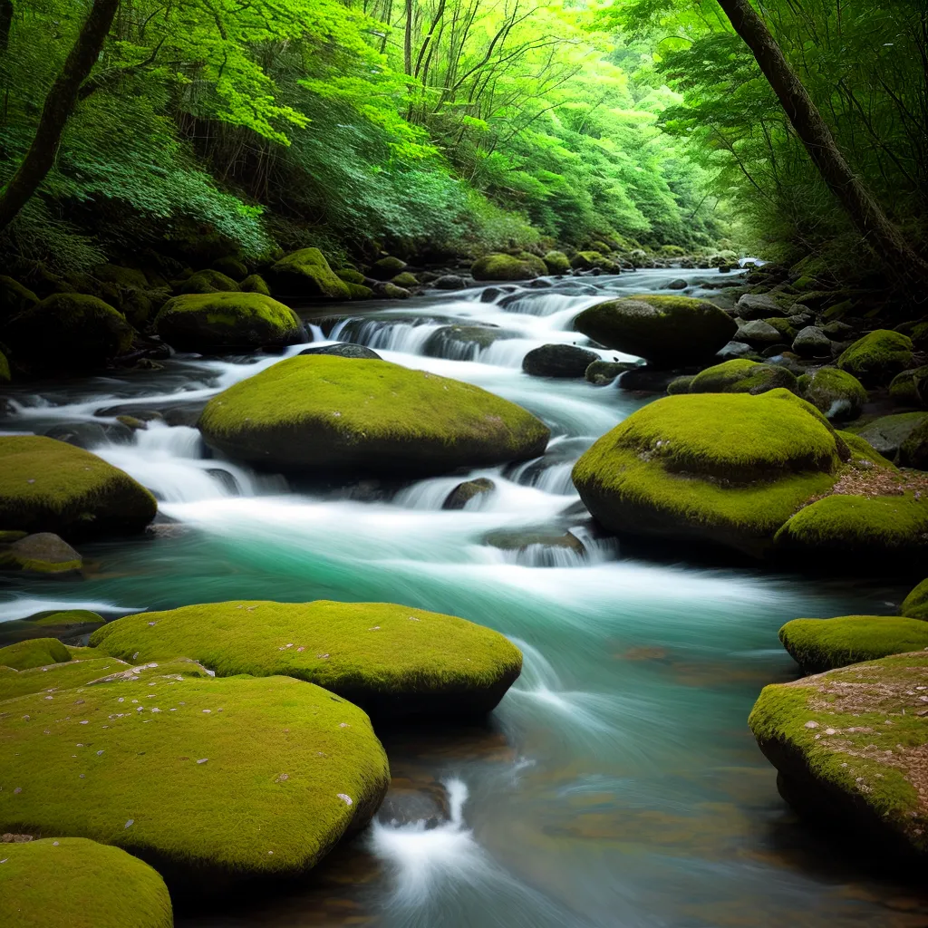 rio fluindo paisagem verde tranquilidade rio fluindo paisagem verde tranquilidade