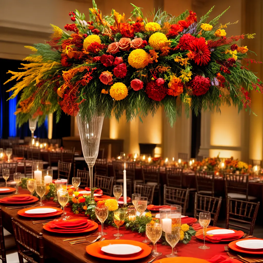 cores vibrantes evento flores mesa