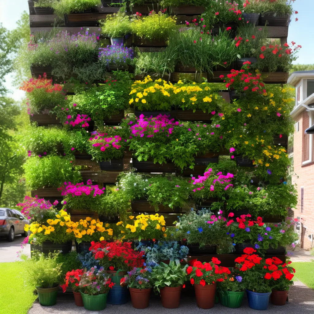 jardim vertical reciclado plantas coloridas
