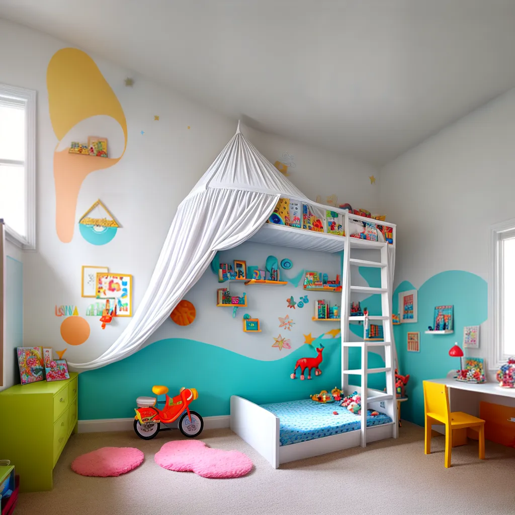quarto infantil colorido brinquedos livros