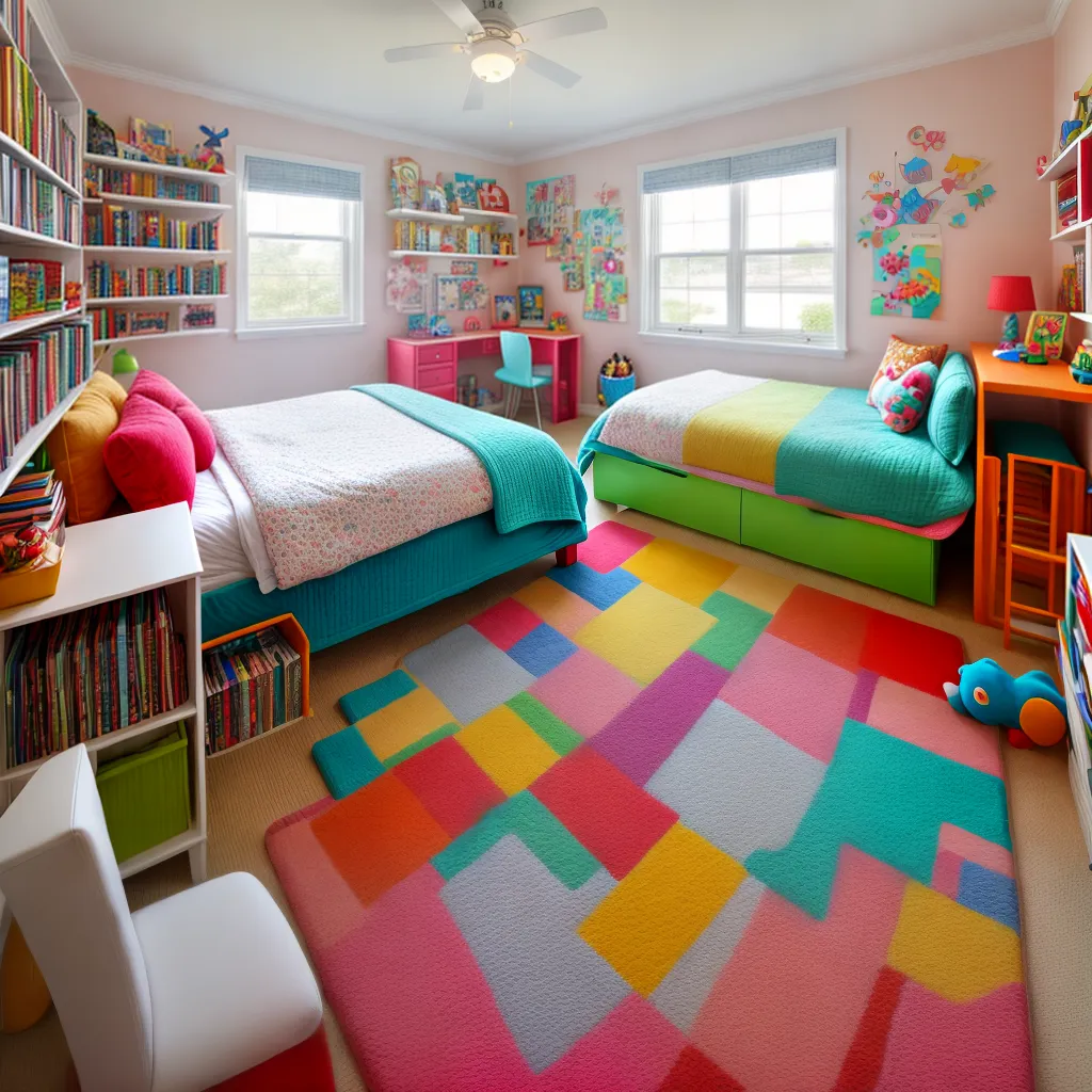 quarto infantil colorido brinquedos livros 1