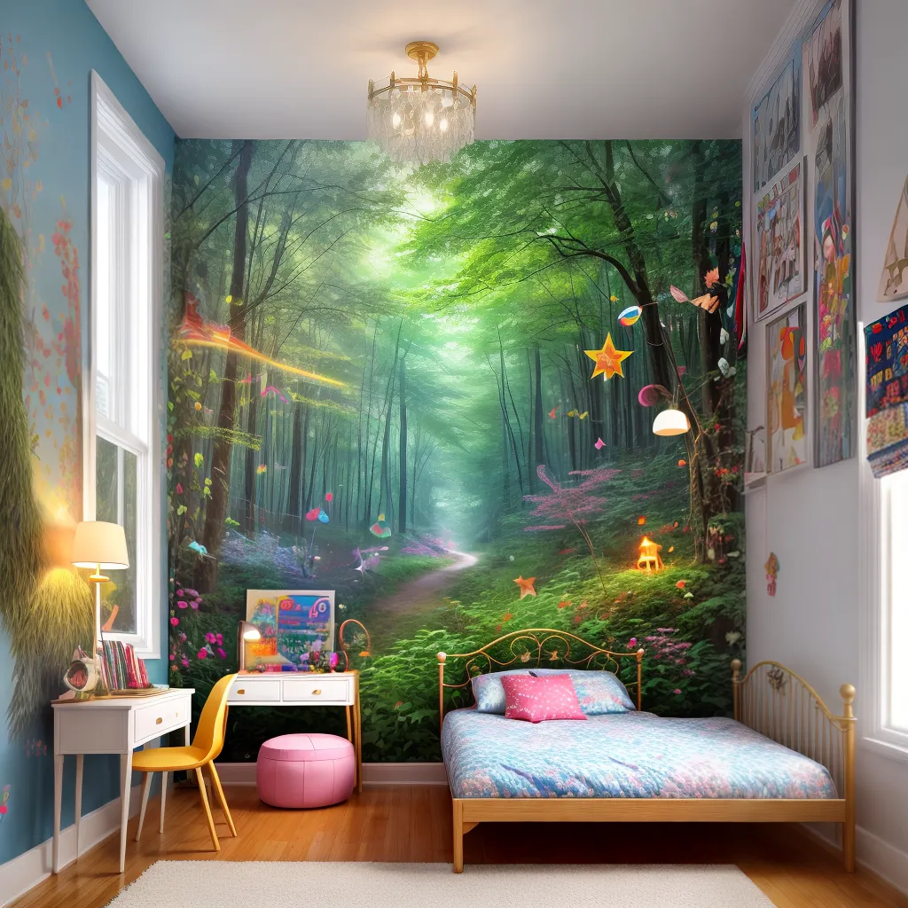 quarto infantil colorido luzes fadas